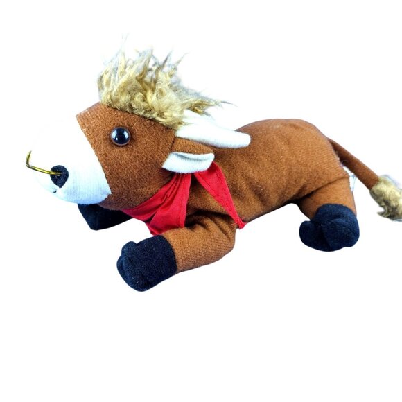 Bull Plush Earnhardt Auto Center 7 In Steer Red Bandanna Western Animal Toy - Picture 3 of 10